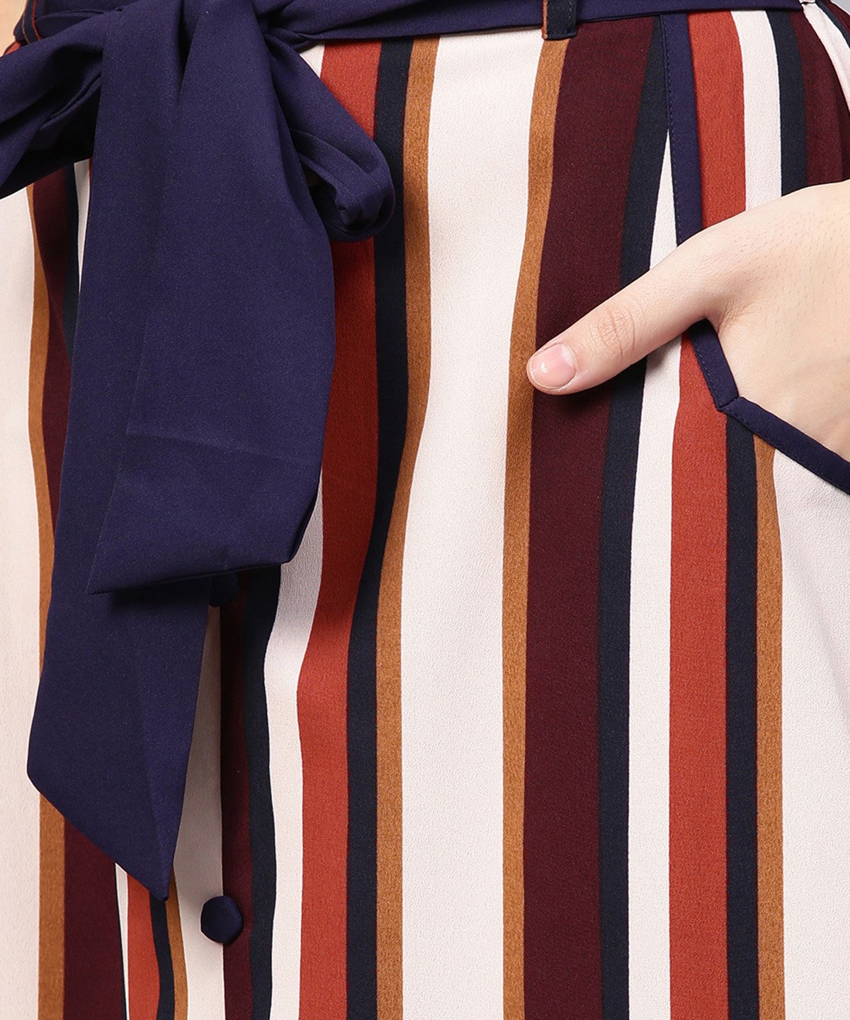 Multi Printed Ankle Length Flared Skirt With Button Work At Front | LASVINI - Redefining Indian Fashion with Elegance