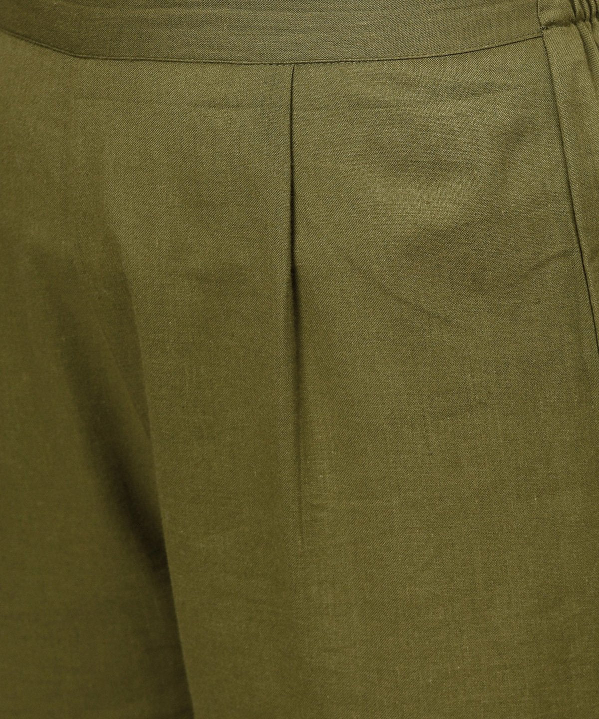 Red Printed Long Sleeve Cold Shoulder Cotton Kurta With Green Ankle Length Palazzo | LASVINI - Redefining Indian Fashion with Elegance