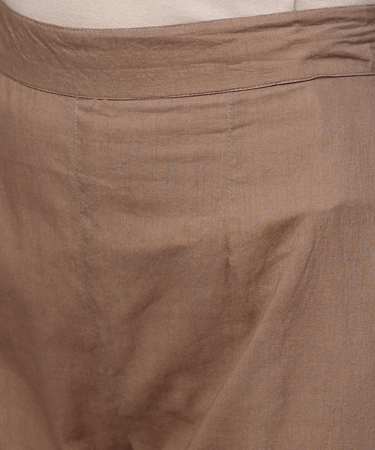 Off White Printed 3/4Th Sleeve Cotton Kurta With Brown Ankle Length Pant | LASVINI - Redefining Indian Fashion with Elegance