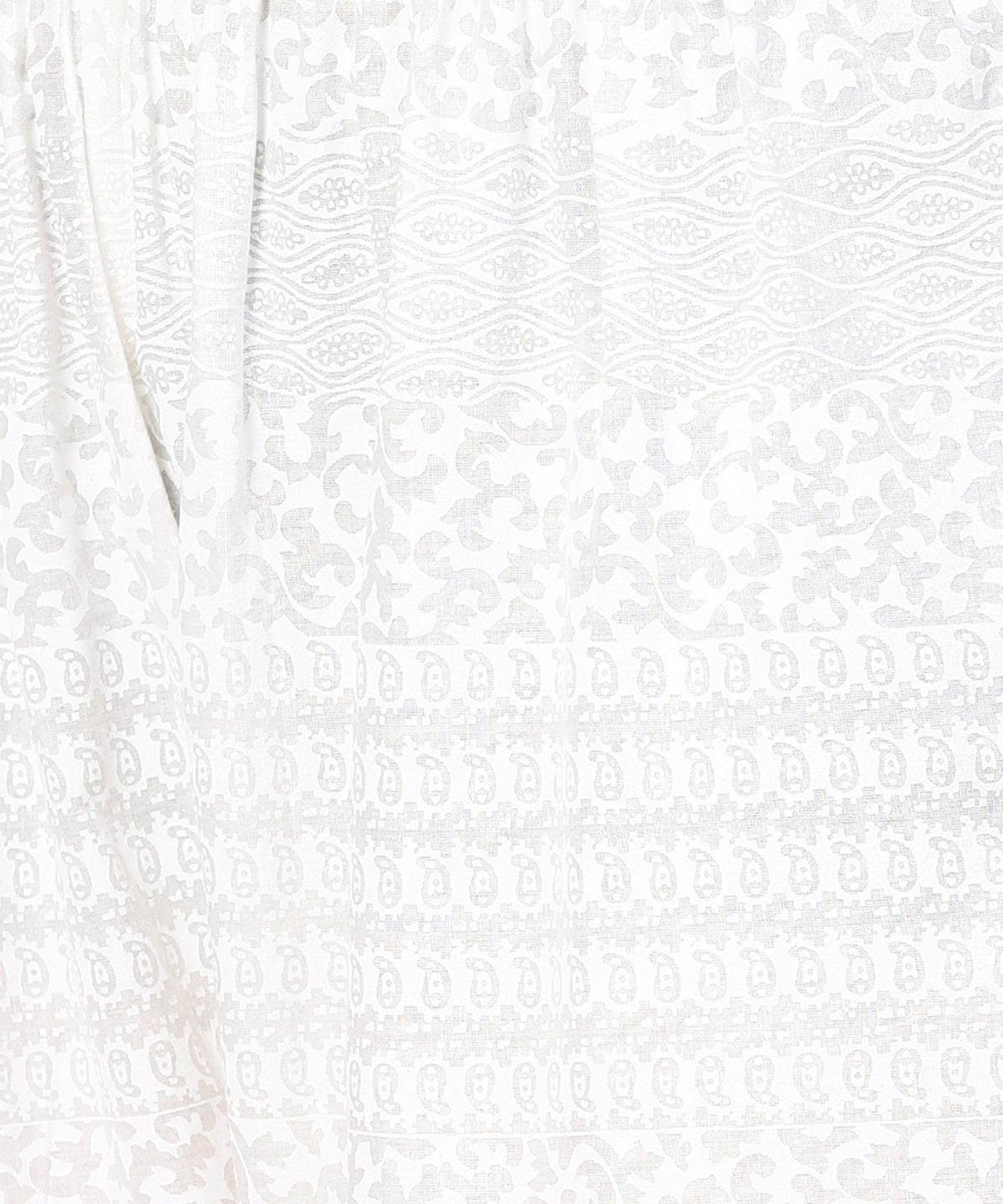 Off White Printed Sleeveless Cotton Kurta With Ankle Length Pallazo | LASVINI - Redefining Indian Fashion with Elegance