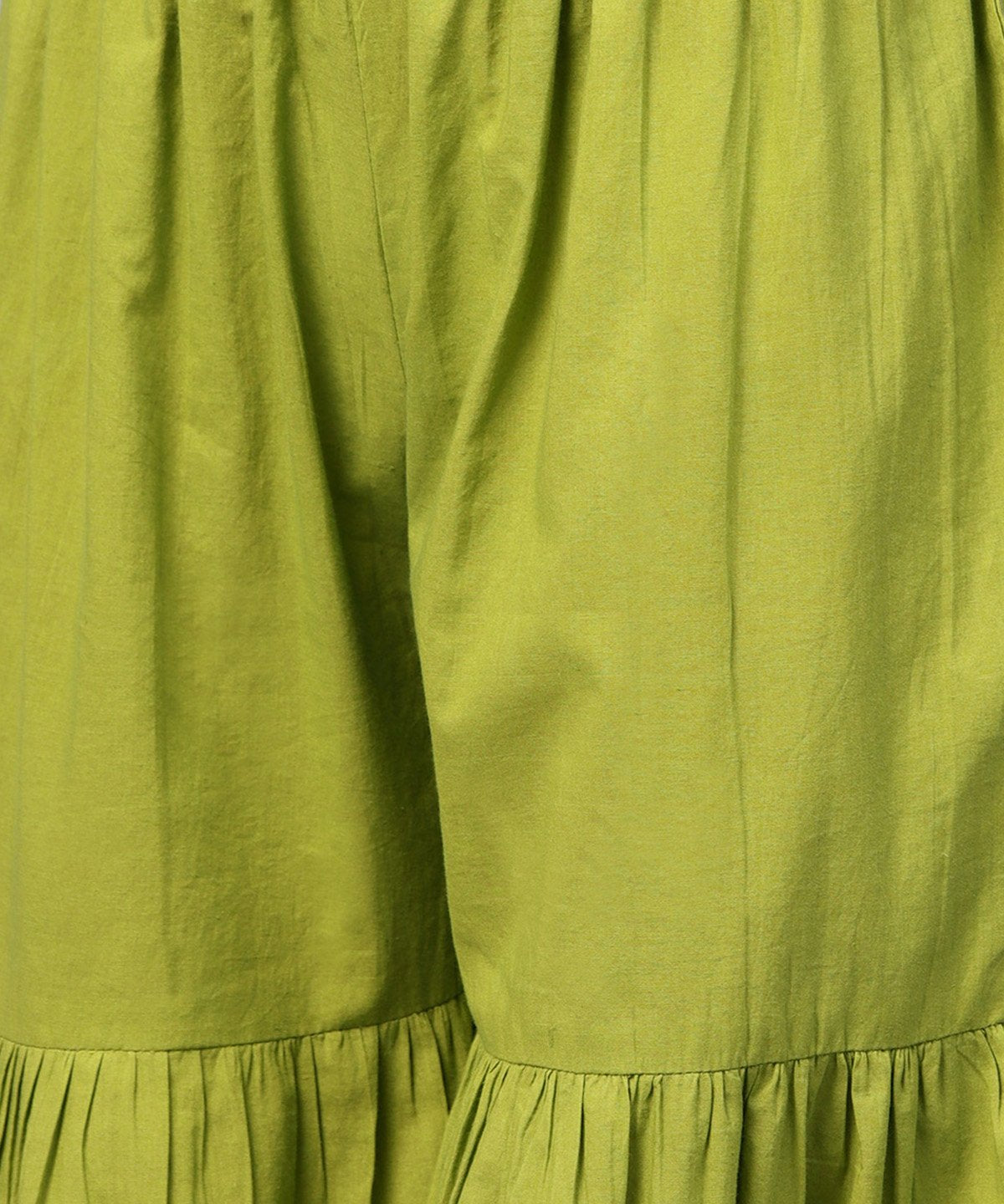 Green Printed 3/4Th Sleeve Cotton High Low Kurta With Green Sharara | LASVINI - Redefining Indian Fashion with Elegance