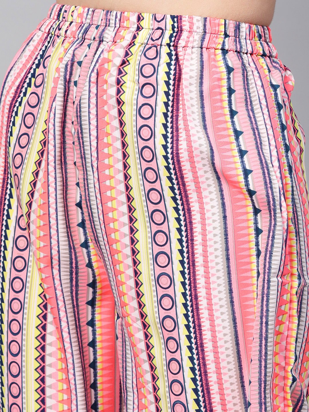 Navy Blue 3/4Th Sleeve Kurta Set With Printed Palazzo | LASVINI - Redefining Indian Fashion with Elegance