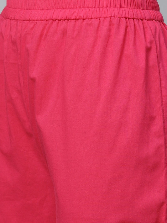 Women Navy Blue Three-Quarter Sleeves Flared Kurta With Trouser | LASVINI - Redefining Indian Fashion with Elegance