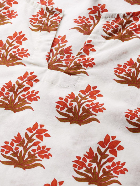 Women White And Multi Floral Prnt Top And Pant Set | LASVINI - Redefining Indian Fashion with Elegance