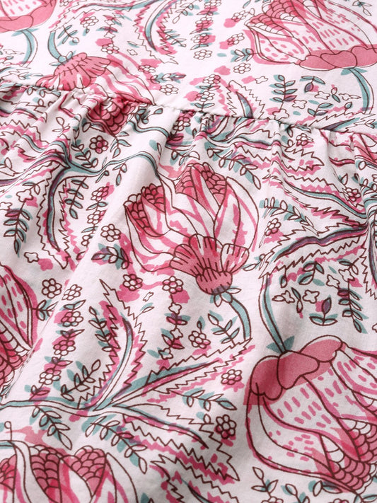 Women White Three-Quarter Sleeves Flared Kurta And Trouser Set | LASVINI - Redefining Indian Fashion with Elegance