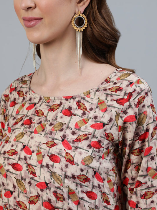 Women Blue Floral Printed Maxi Dress With Three Quarter Sleeves | LASVINI - Redefining Indian Fashion with Elegance