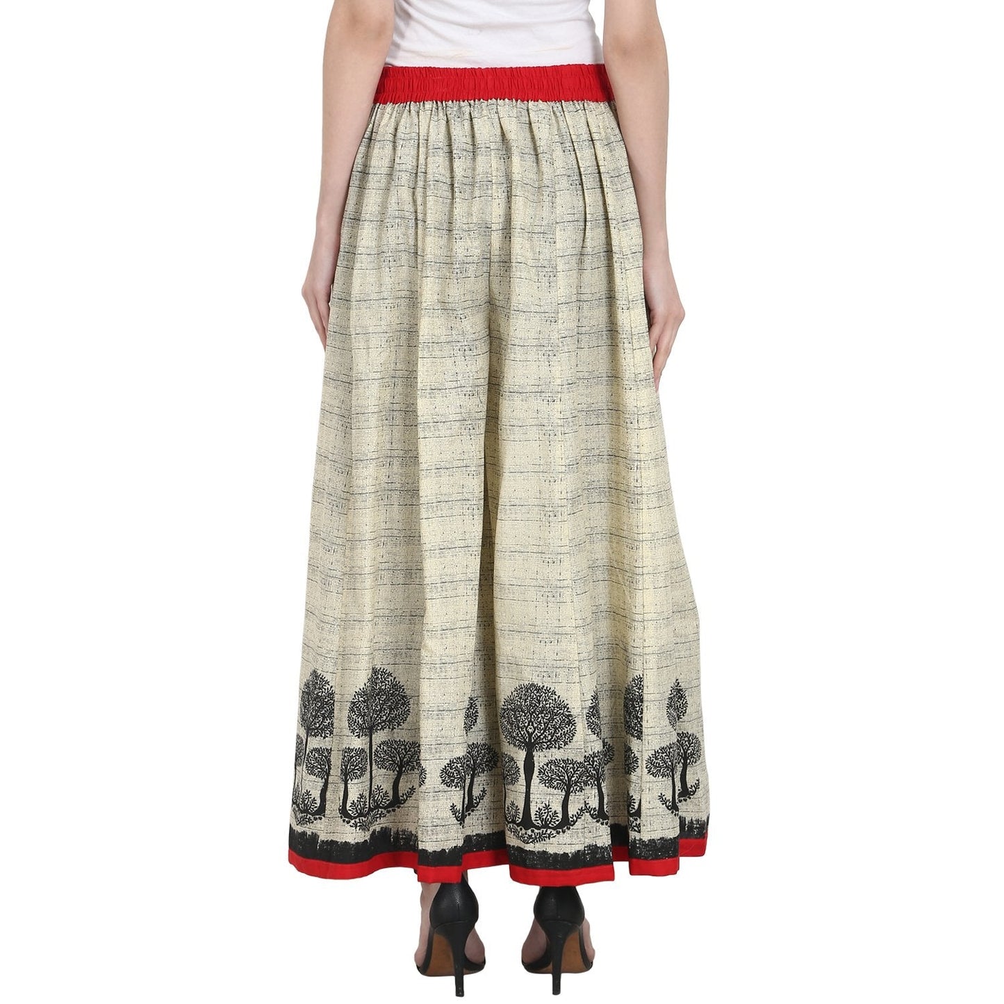 Beige Color Cotton Ankle Length Plazzo | LASVINI - Redefining Indian Fashion with Elegance