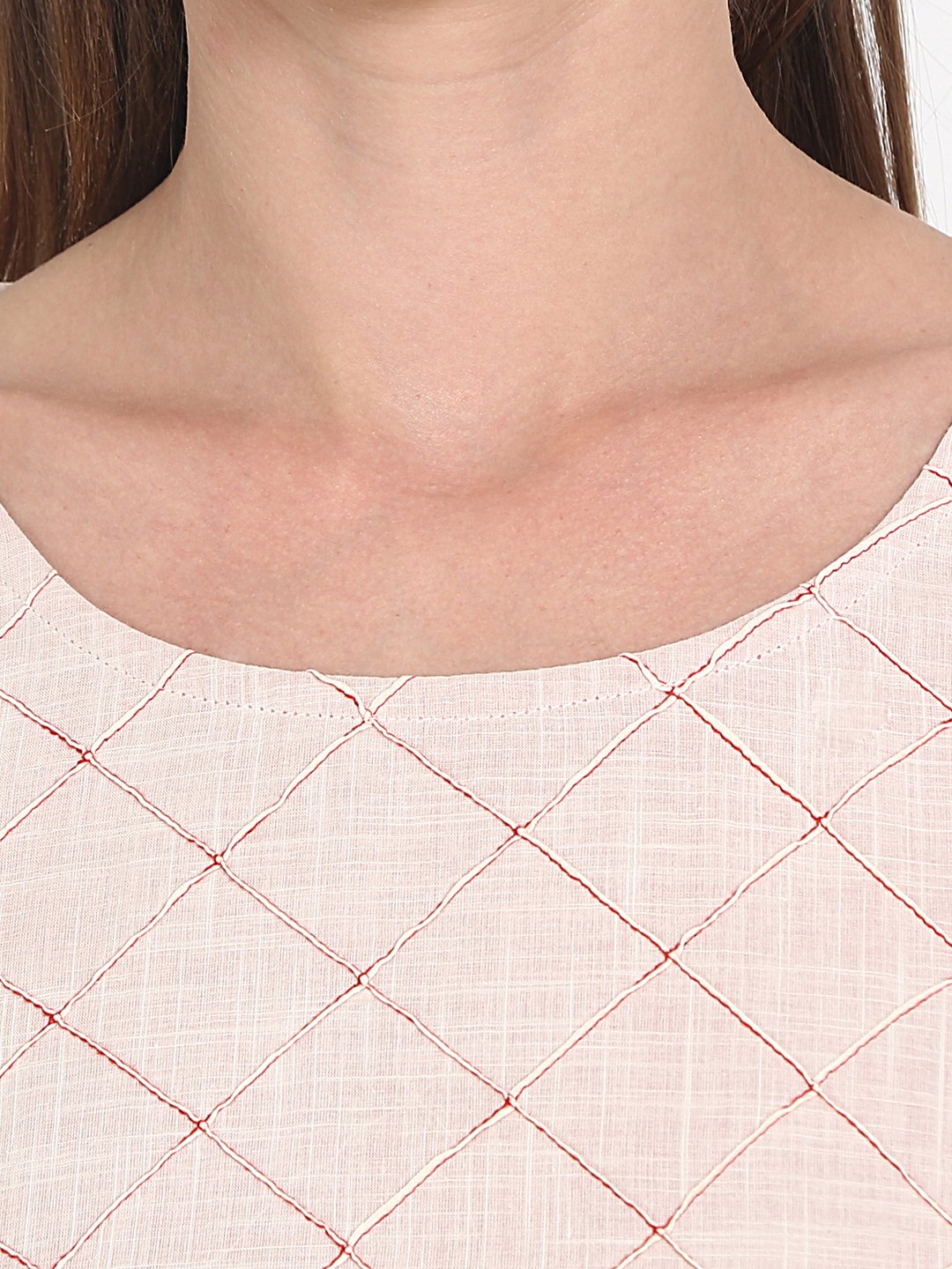 White 3/4 Sleeve Cotton Kurta | LASVINI - Redefining Indian Fashion with Elegance