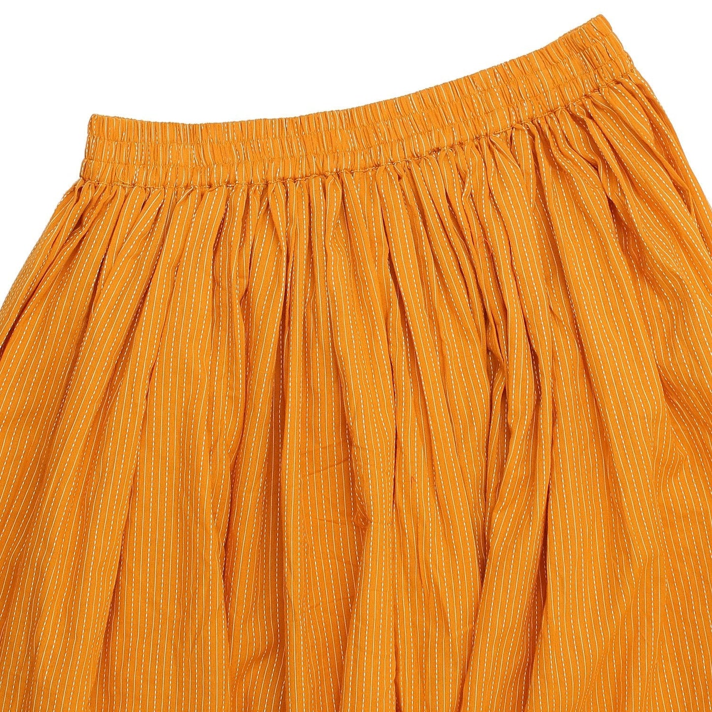 Red Printed 3/4Th Sleeve Cropped Anarkali Kurta With Yellow Printed Skirt | LASVINI - Redefining Indian Fashion with Elegance