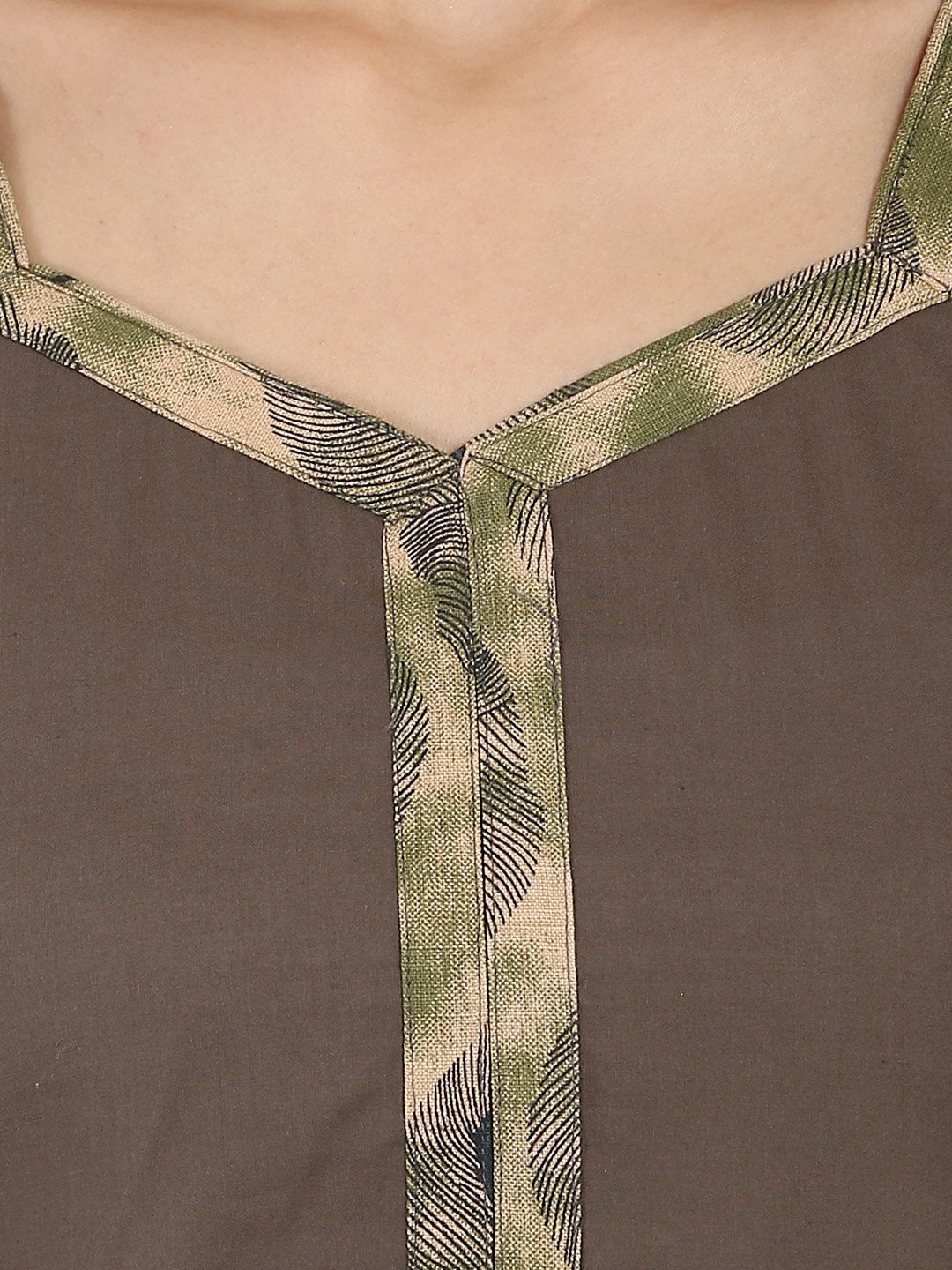 Brown Full Sleeve Cotton Kurta | LASVINI - Redefining Indian Fashion with Elegance