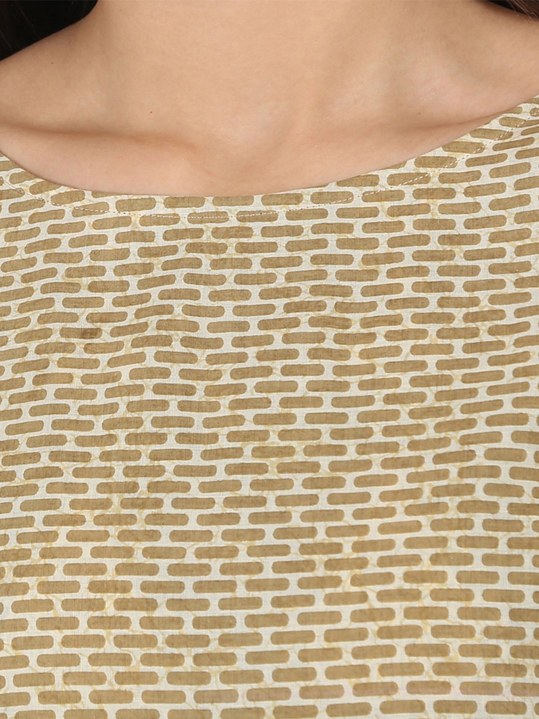 Blue & Beige Printed 3/4Th Sleeve Cotton Tiered Anarkali Kurta | LASVINI - Redefining Indian Fashion with Elegance