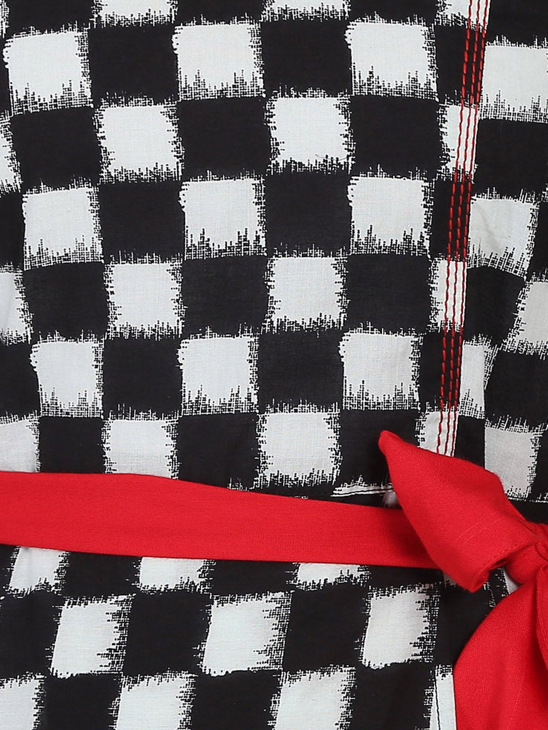 Black Printed 3/4Th Sleeve Cotton A-Line Kurta | LASVINI - Redefining Indian Fashion with Elegance