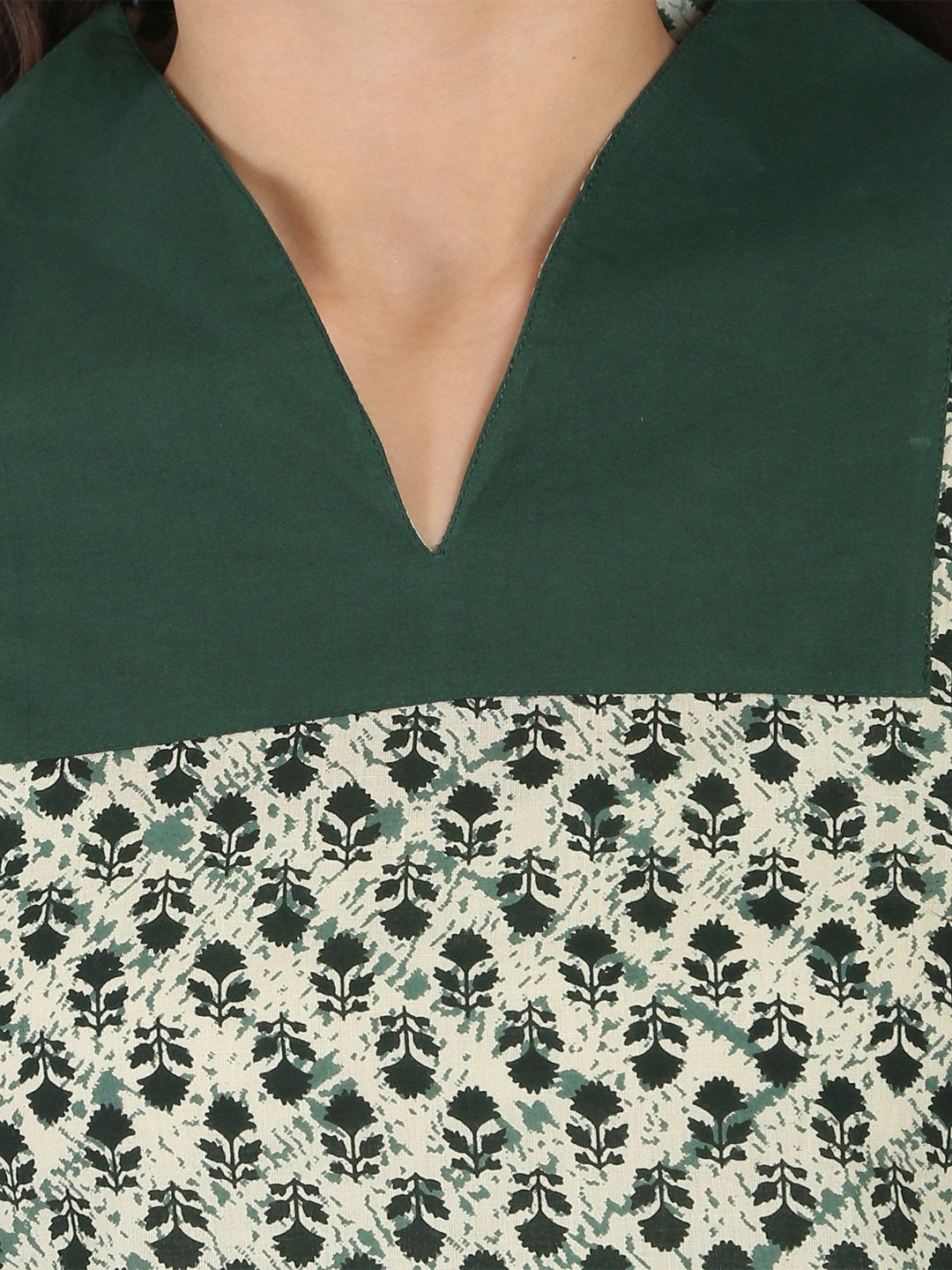 Green Sleeveless Cotton Kurta With Green Palazzo | LASVINI - Redefining Indian Fashion with Elegance