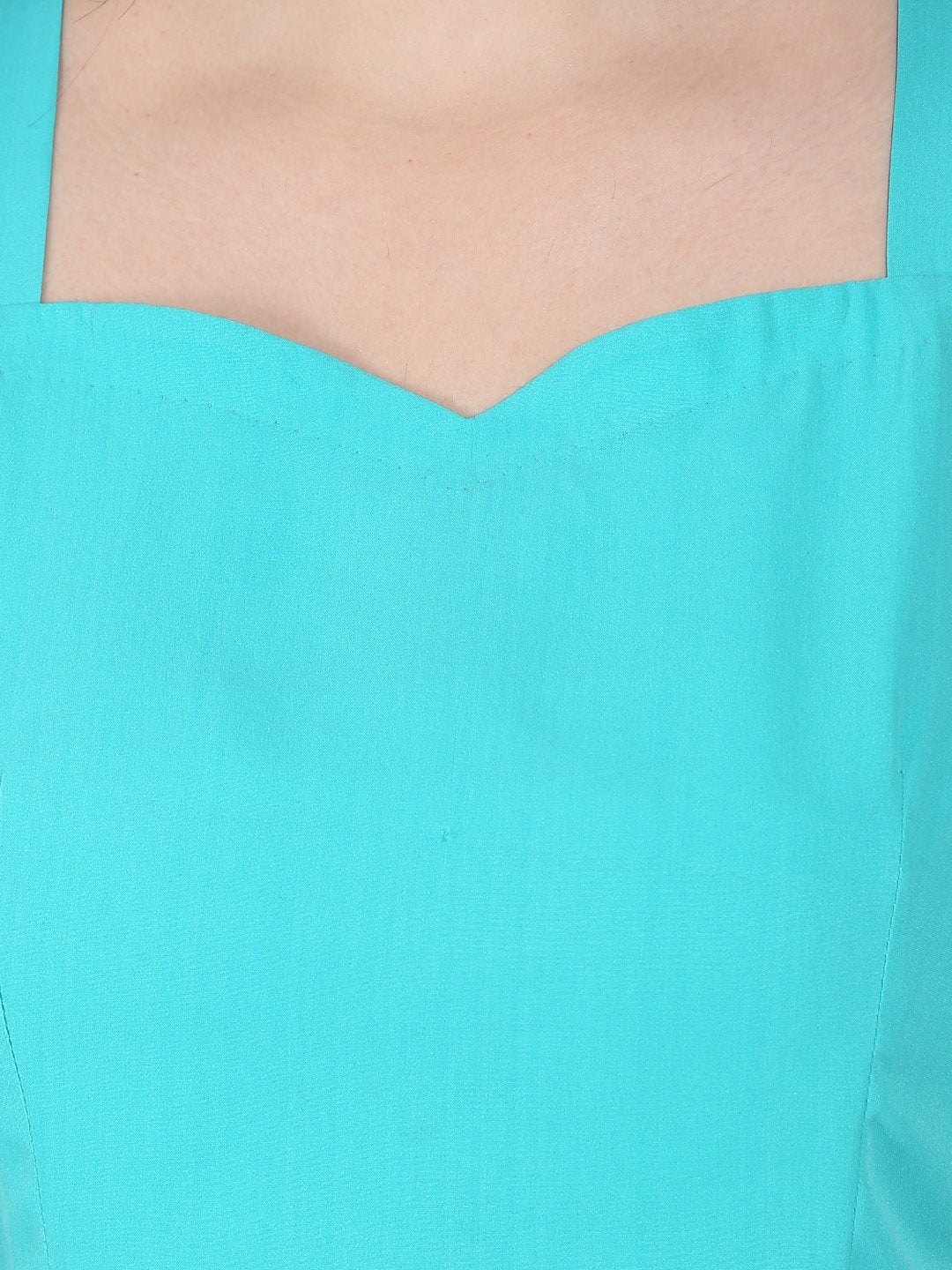 Blue Sleeveless Crepe Crop Top With Flared Printed Assymetric Skirt | LASVINI - Redefining Indian Fashion with Elegance