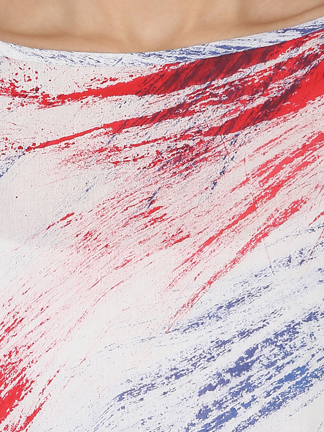 White Tye Dye Half Sleeve Cotton A-Line Assymetric Kurta | LASVINI - Redefining Indian Fashion with Elegance