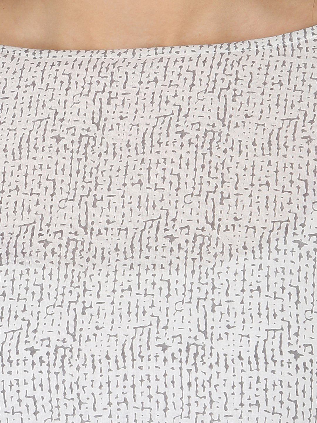 White & Blue Printed 3/4Th Sleeve Cotton A-Line Kurta | LASVINI - Redefining Indian Fashion with Elegance