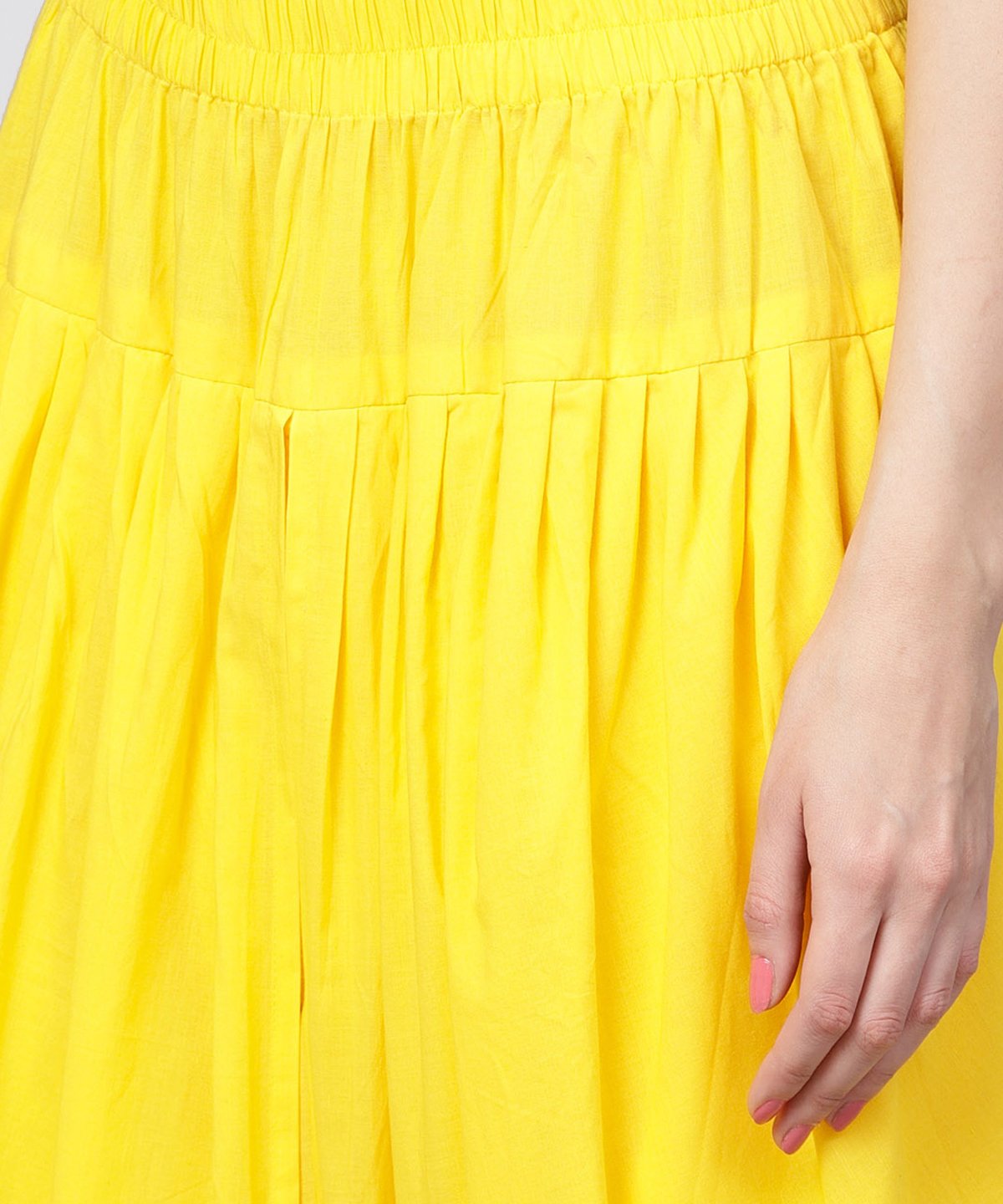 Solid Yellow Ankle Length Cotton Dhoti Pant | LASVINI - Redefining Indian Fashion with Elegance