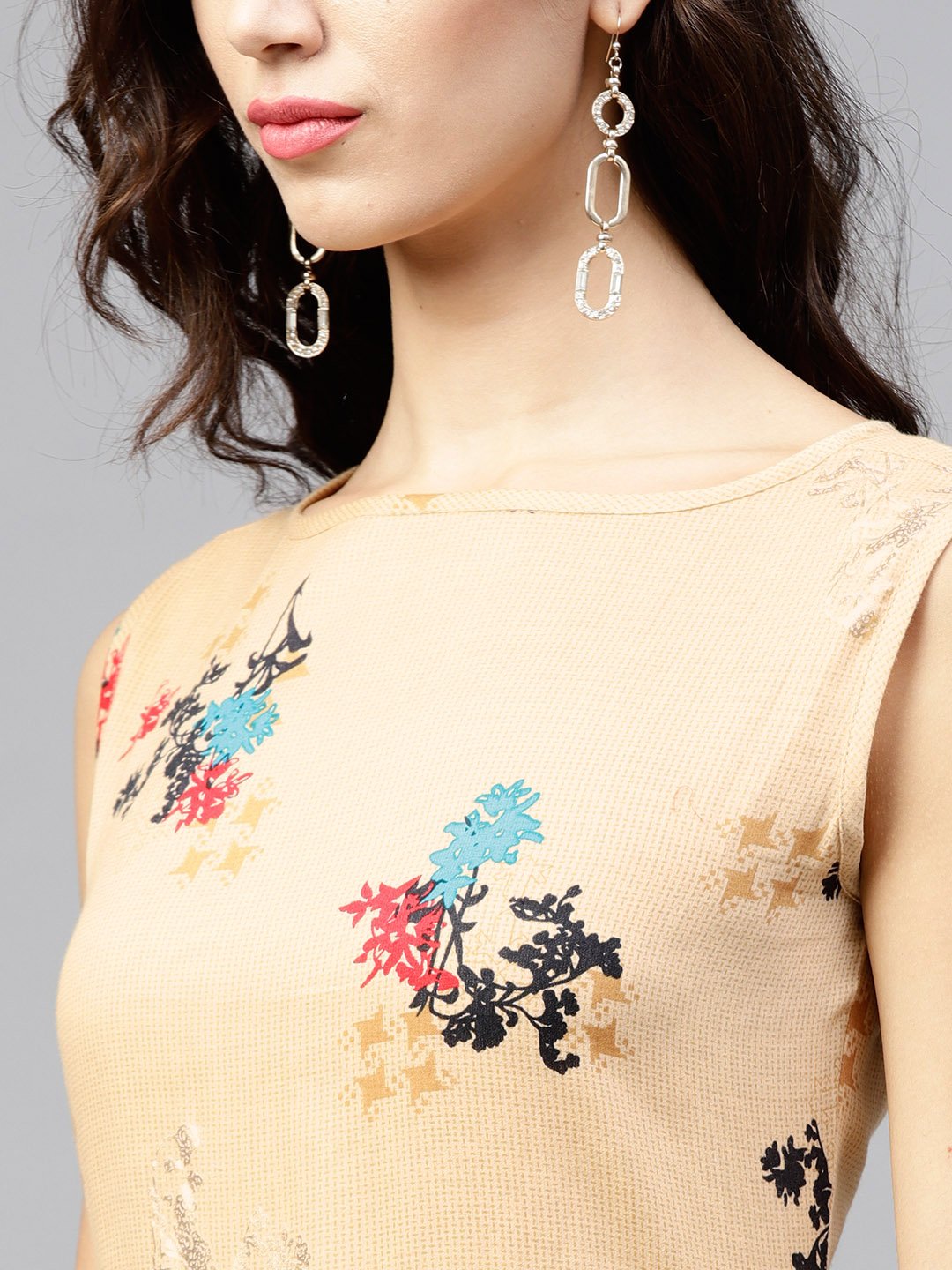 Sleeveless Pale Yellow Maxi Dress With Round Neck | LASVINI - Redefining Indian Fashion with Elegance