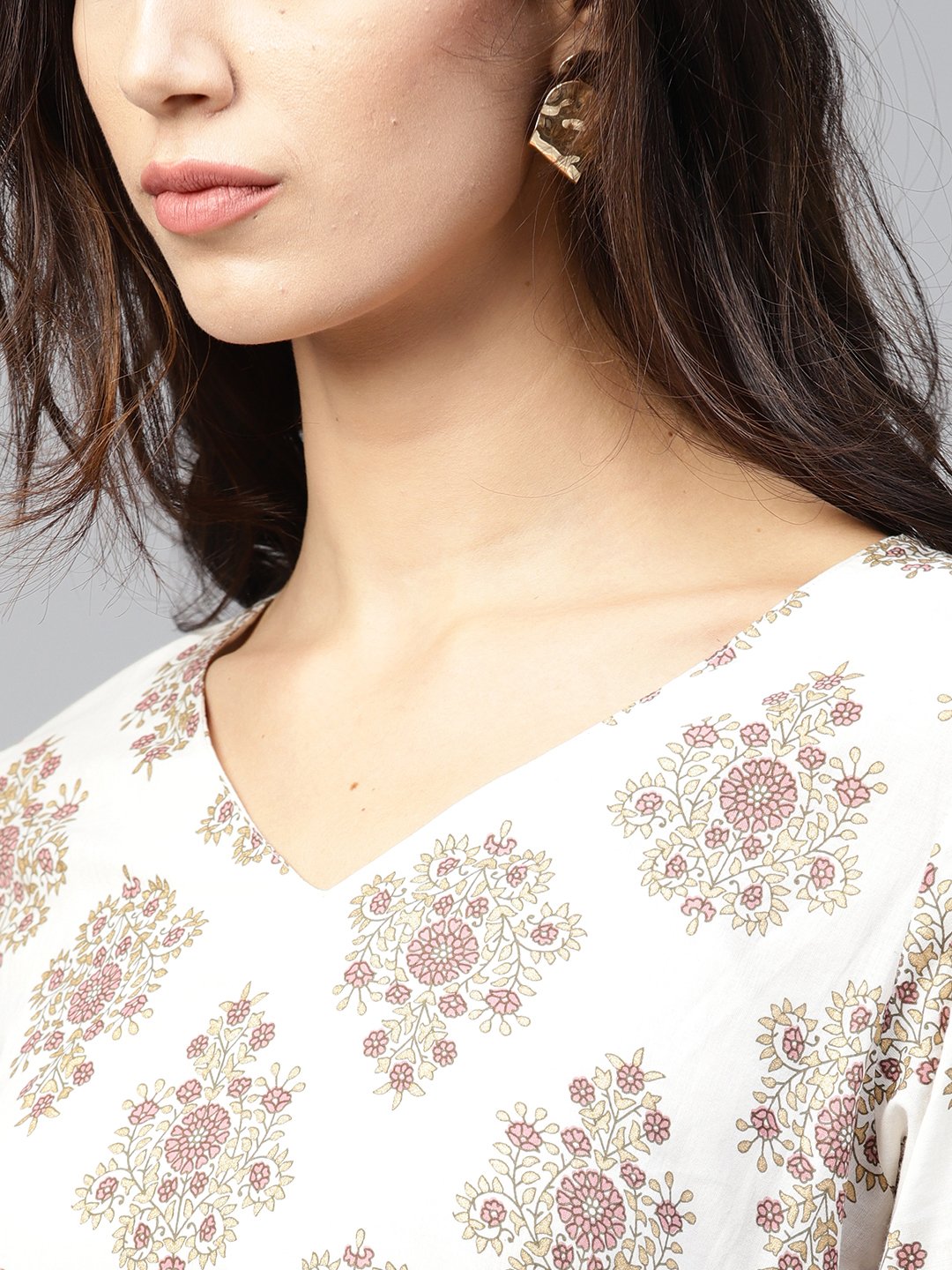 Multi Printed Maxi Dress With Round Neck And Full Sleeves | LASVINI - Redefining Indian Fashion with Elegance