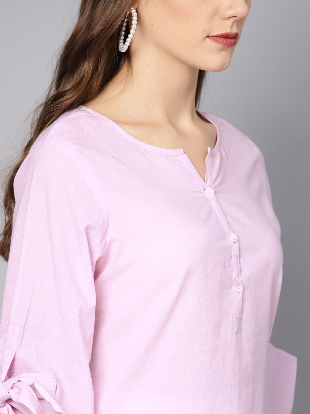 Baby Pink Kurta Set With White Embroidered Straight Pant | LASVINI - Redefining Indian Fashion with Elegance