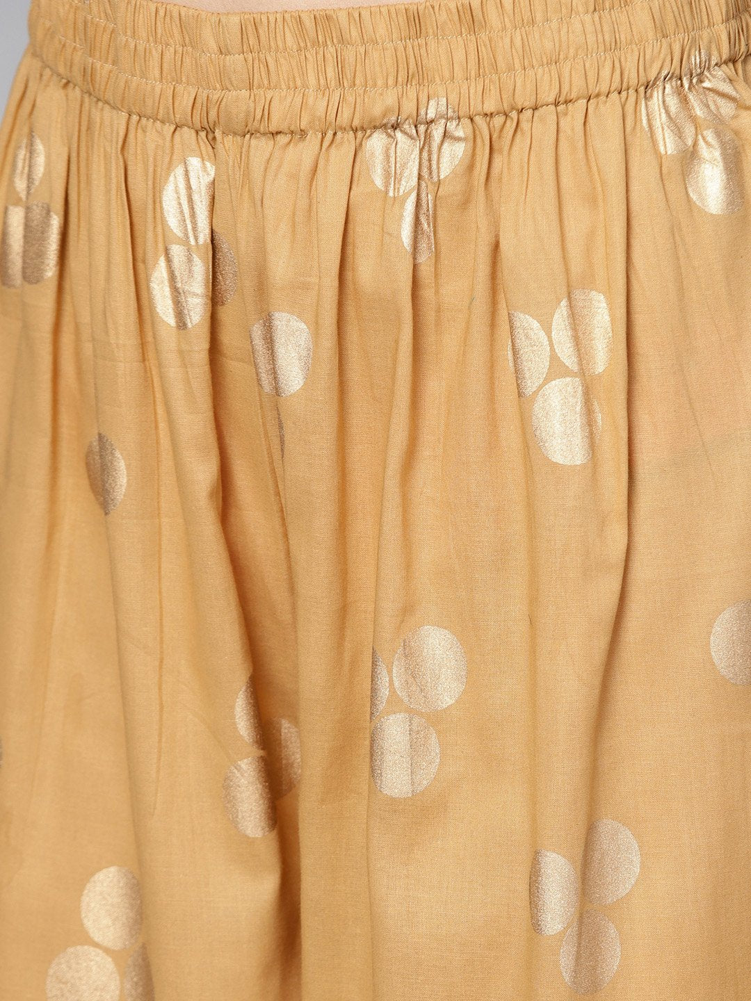 Green Printed Half Sleeve Kurta Set With Mustard Palazzo | LASVINI - Redefining Indian Fashion with Elegance