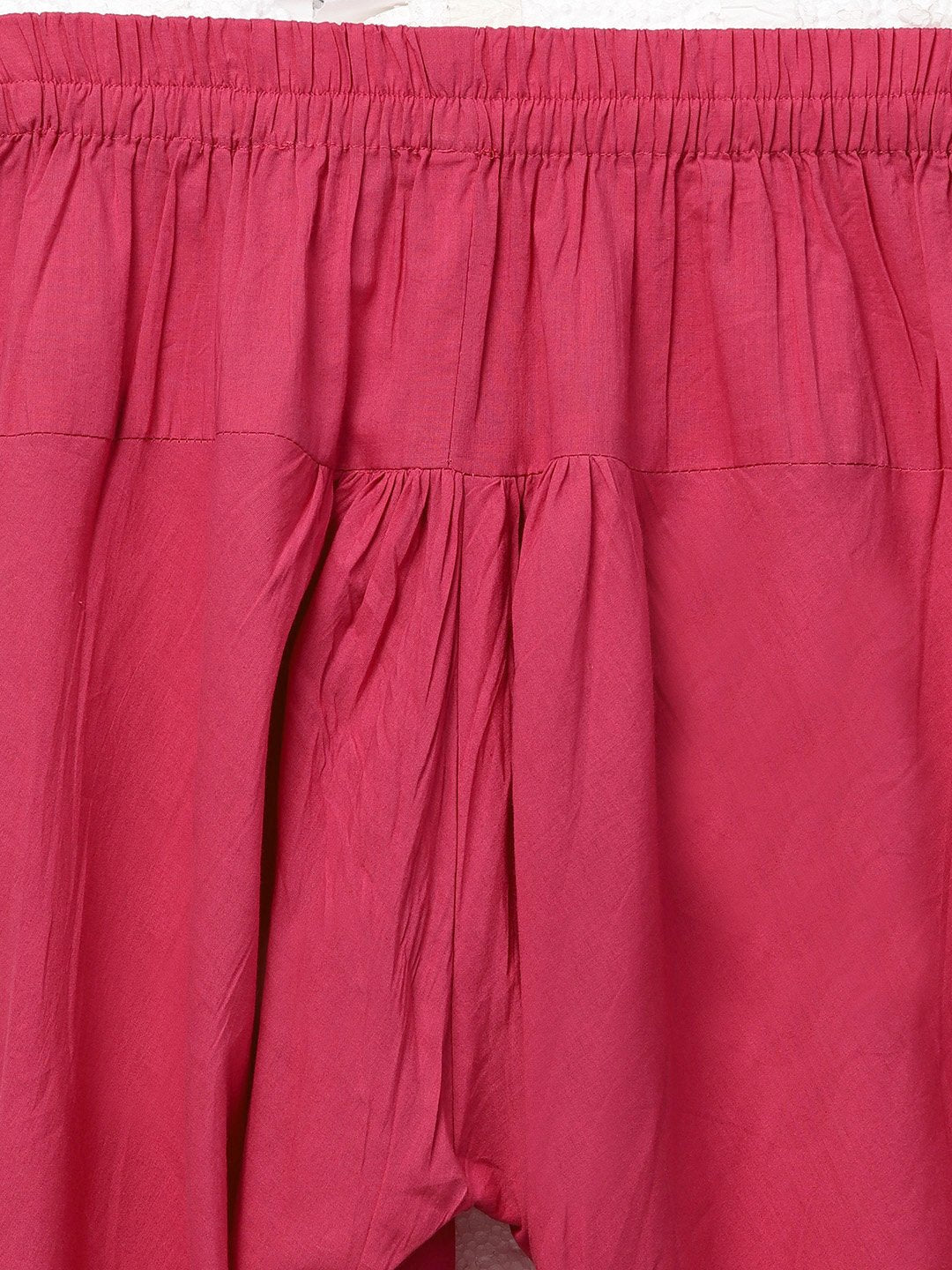 Women Peach-Coloured & Pink Printed Kurta With Churidar & Dupatta | LASVINI - Redefining Indian Fashion with Elegance