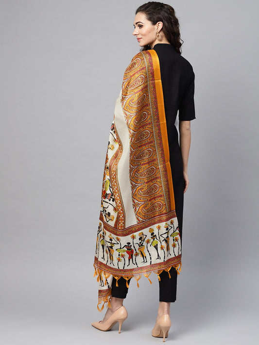 Solid Black Kurta Set With Pants & Bhagalpuri Multi Colored Dupatta | LASVINI - Redefining Indian Fashion with Elegance