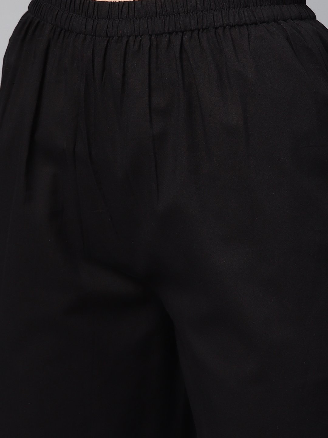 Solid Black Kurta Set With Pants & Bhagalpuri Multi Colored Dupatta | LASVINI - Redefining Indian Fashion with Elegance