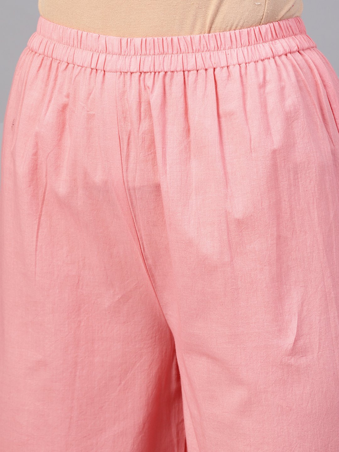 Peach 3/4Th Sleeve Printed Kurta Set With Sharara And Red Dupatta | LASVINI - Redefining Indian Fashion with Elegance