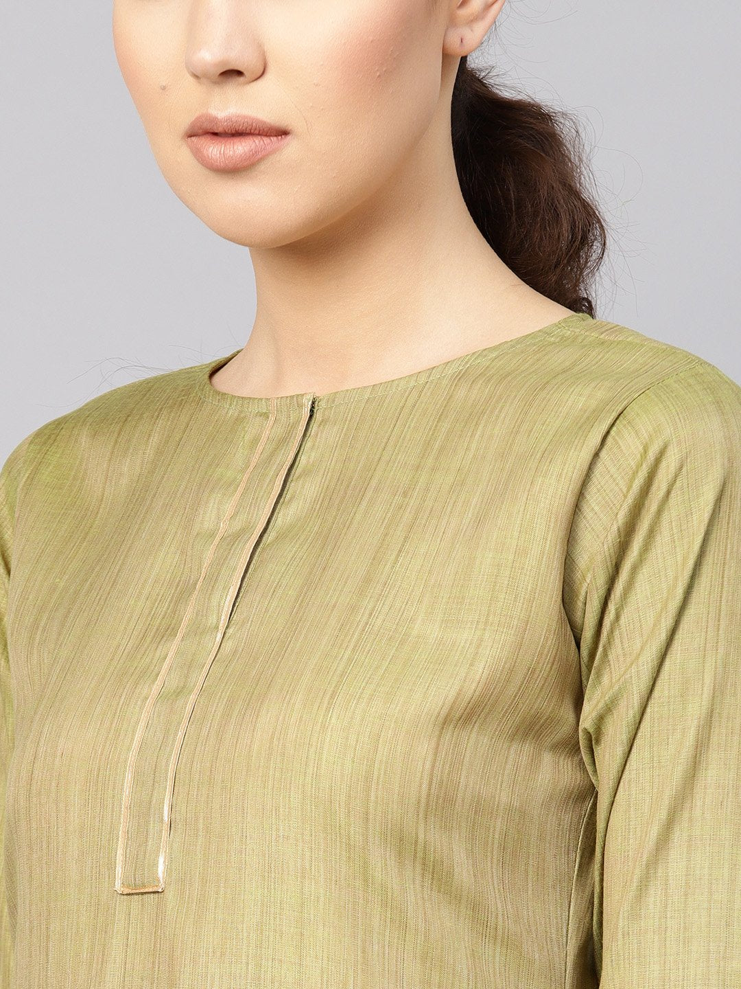 Women Green & Beige Solid Kurta With Trousers & Dupatta | LASVINI - Redefining Indian Fashion with Elegance