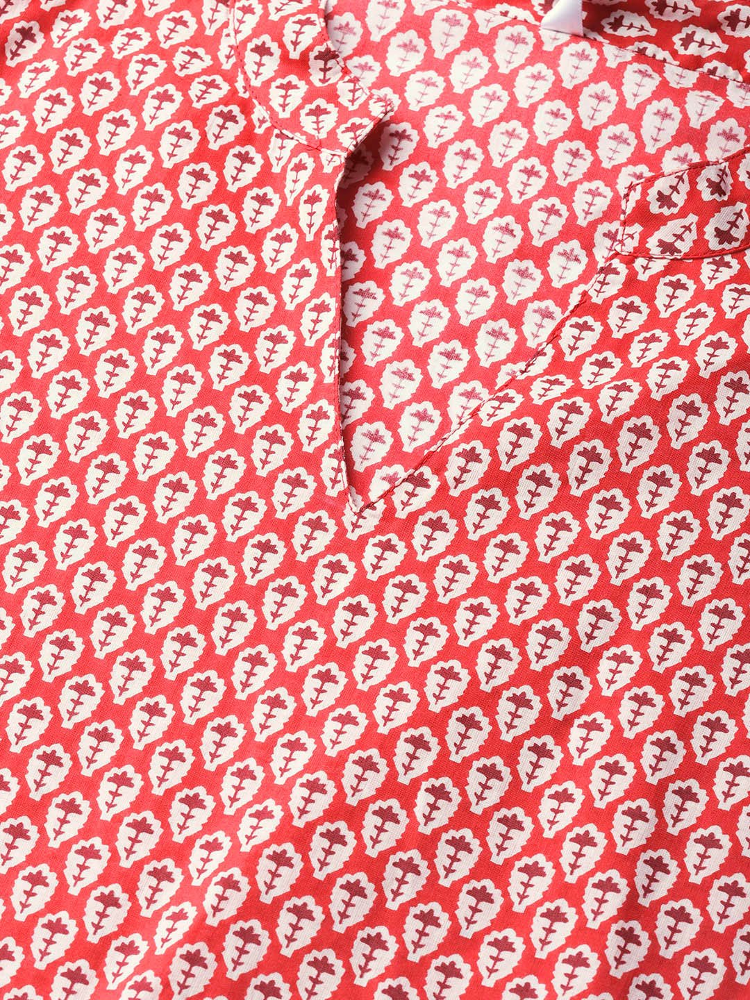 Women Red & Maroon Printed Kurta With Palazzos | LASVINI - Redefining Indian Fashion with Elegance