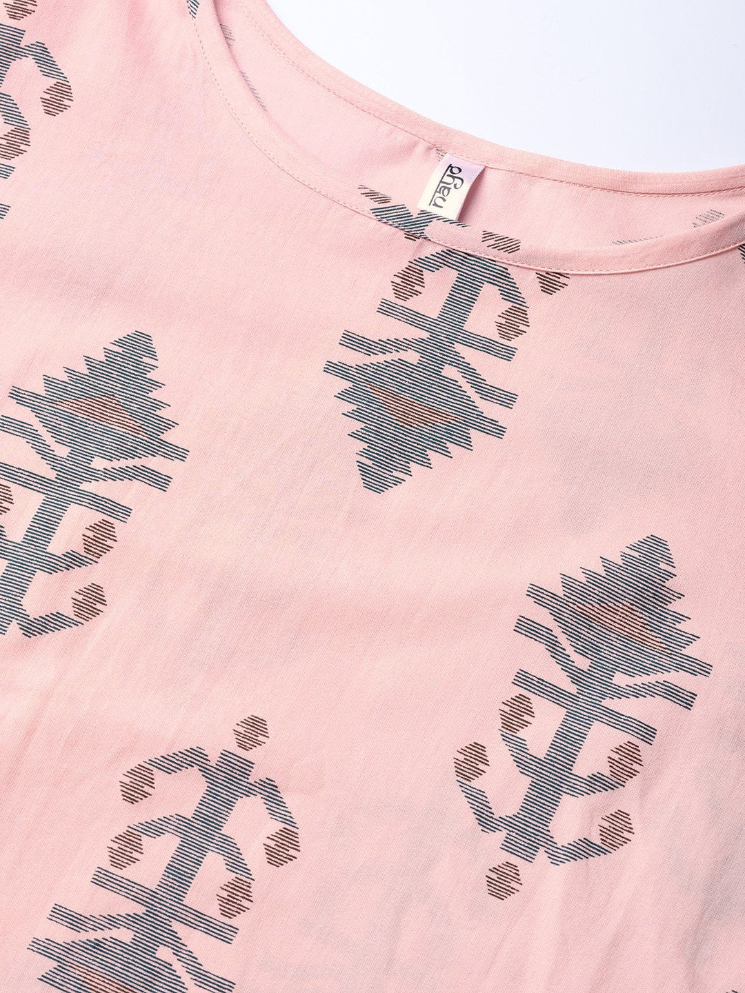 Women Pink & Teal Blue Printed Kurta With Palazzos | LASVINI - Redefining Indian Fashion with Elegance