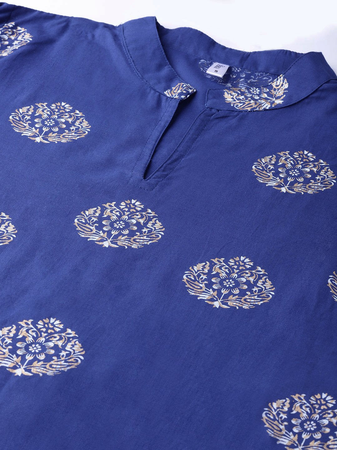 Women Blue & Golden Printed Kurta With Palazzos | LASVINI - Redefining Indian Fashion with Elegance