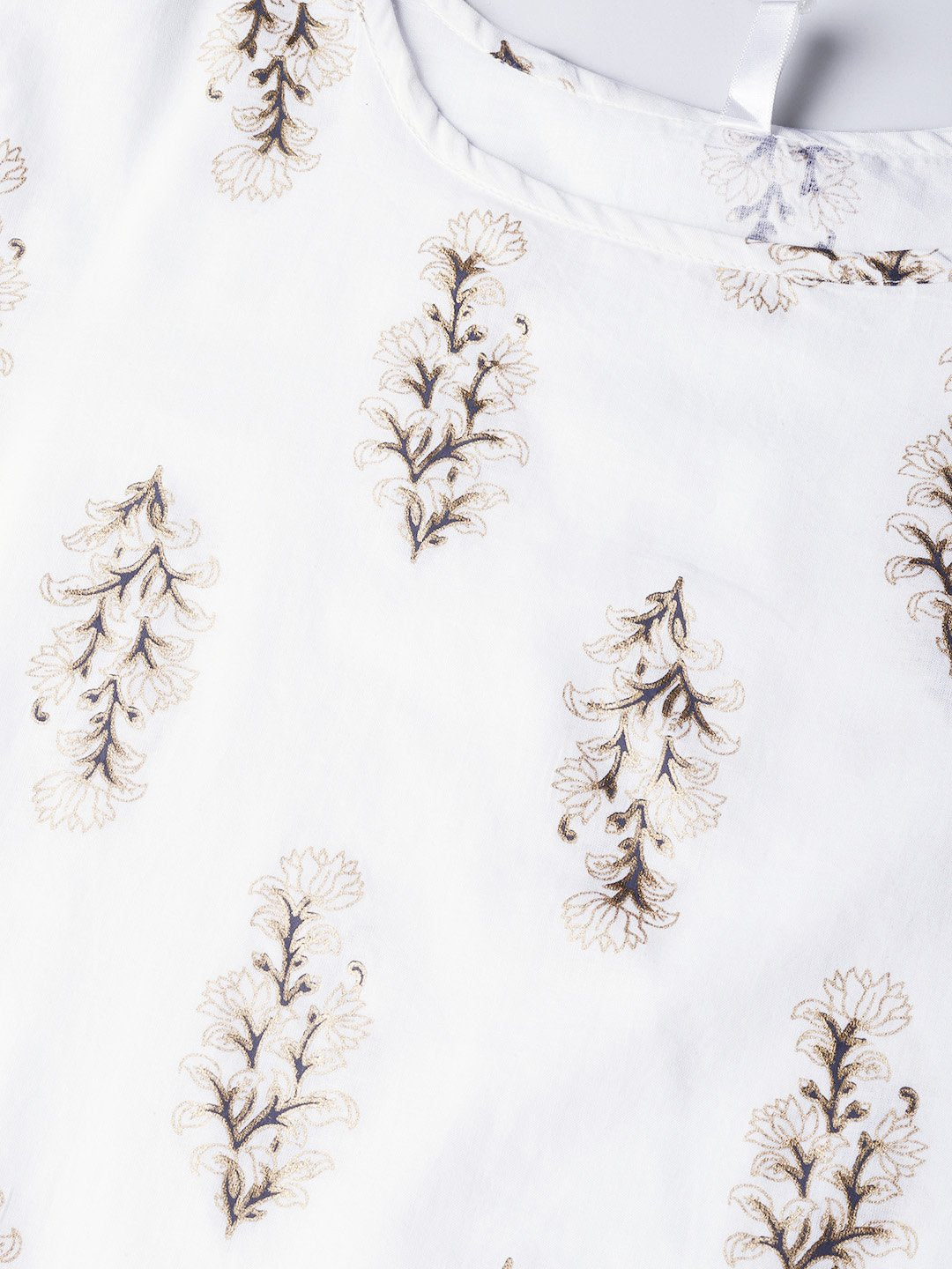 Women Off-White & Golden Printed Kurta With Trousers | LASVINI - Redefining Indian Fashion with Elegance