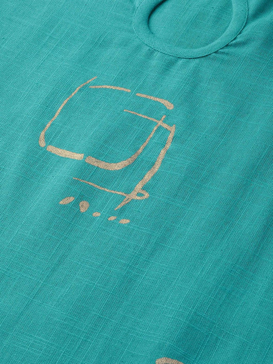 Green Printed Kurta Set With Printed Skirt | LASVINI - Redefining Indian Fashion with Elegance