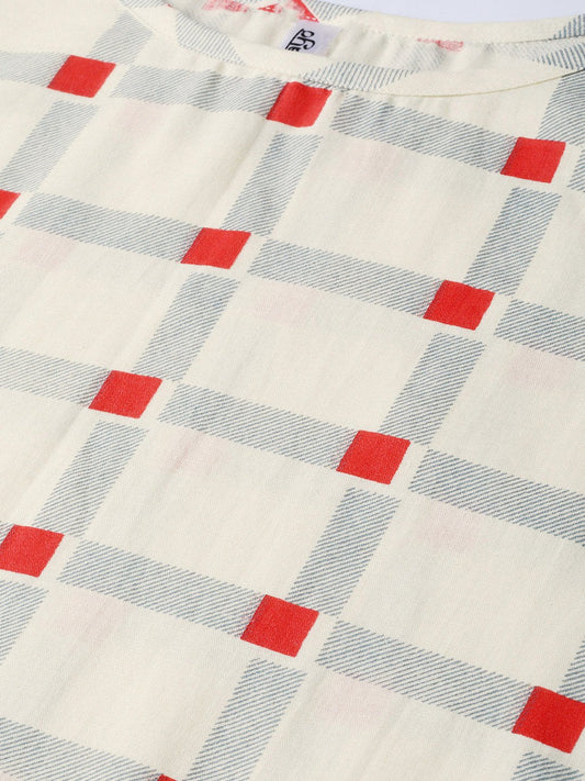 Cream Multi Printed Kurta Set With Skirt | LASVINI - Redefining Indian Fashion with Elegance