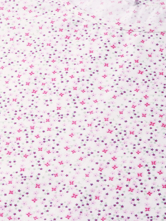 Women Pink & Multi Straight Floral Printed Kurta And Palazzo Set | LASVINI - Redefining Indian Fashion with Elegance