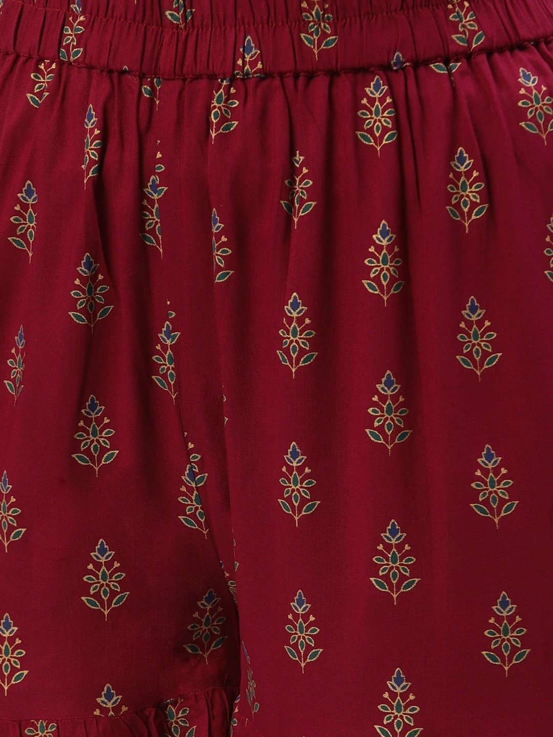 Women Purple Floral Printed Cotton Flared Sharara | LASVINI - Redefining Indian Fashion with Elegance