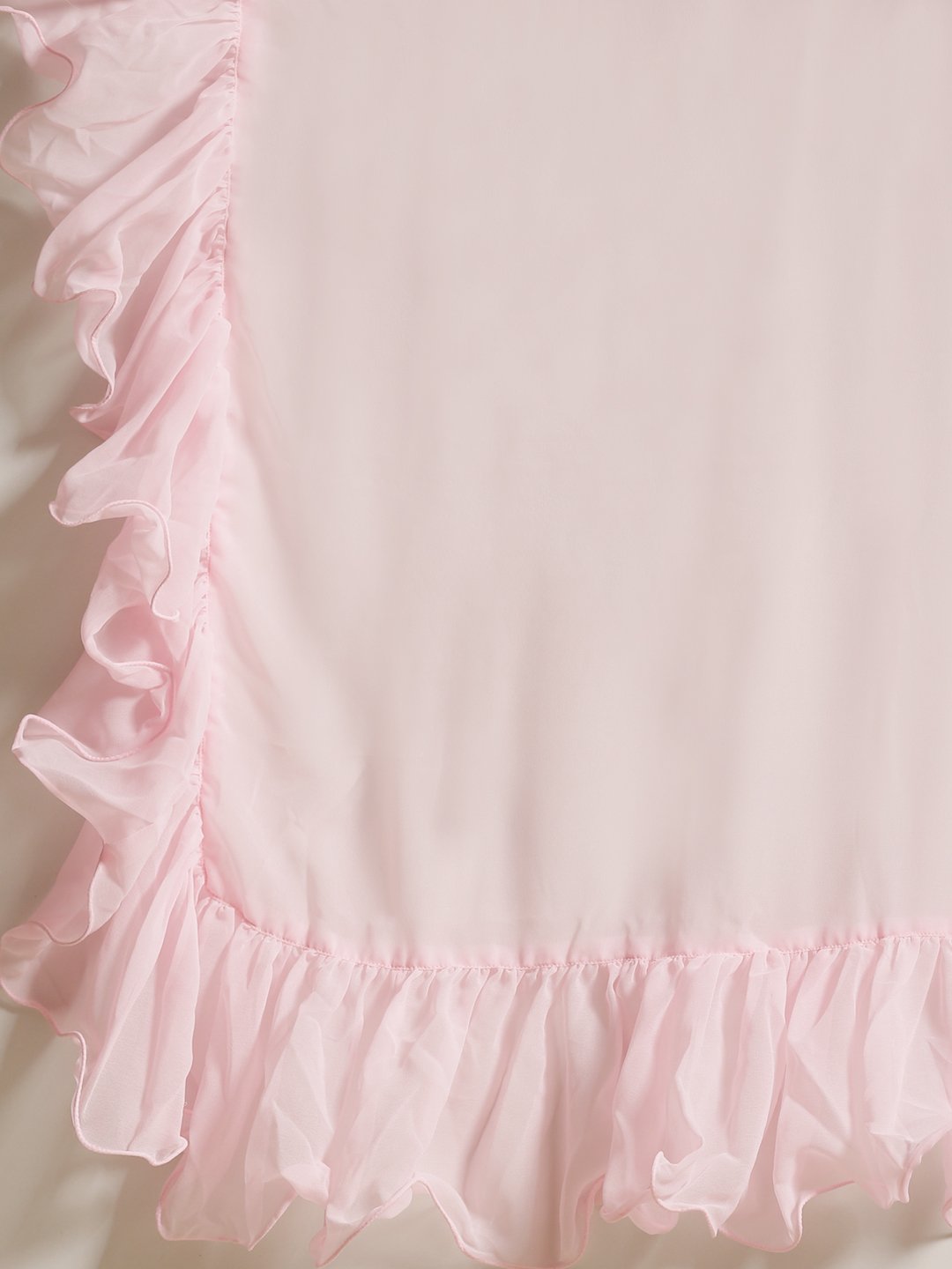 Women Pink Ruffle Saree With Semi Stiched Blouse | LASVINI - Redefining Indian Fashion with Elegance