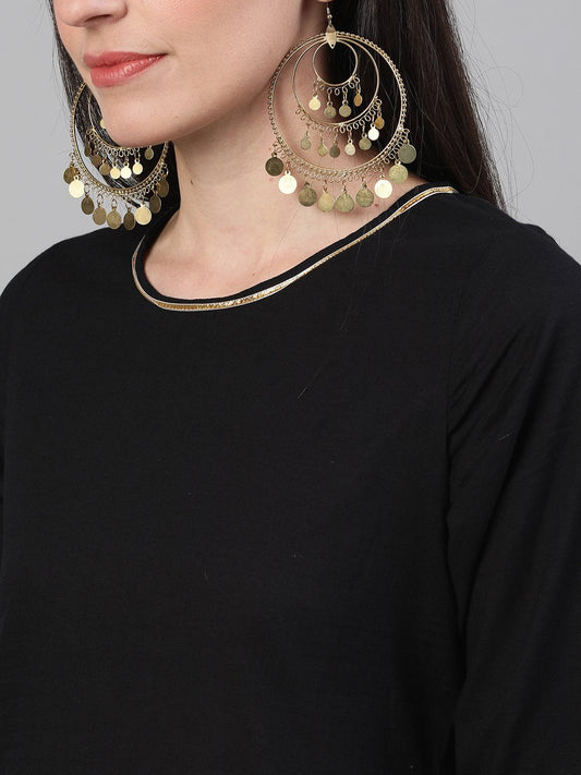 Women Black Kurta With Plazo & Printed Dupatta | LASVINI - Redefining Indian Fashion with Elegance