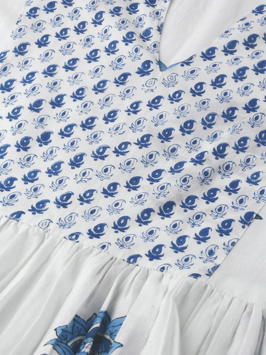 Women White Three-Quarter Sleeves Flared Kurta Palazzo And Dupatta Set | LASVINI - Redefining Indian Fashion with Elegance