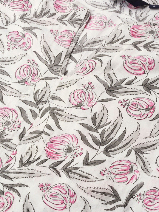 Women Offwhite Three-Quarter Sleeves Straight Kurta With Palazzo Set | LASVINI - Redefining Indian Fashion with Elegance