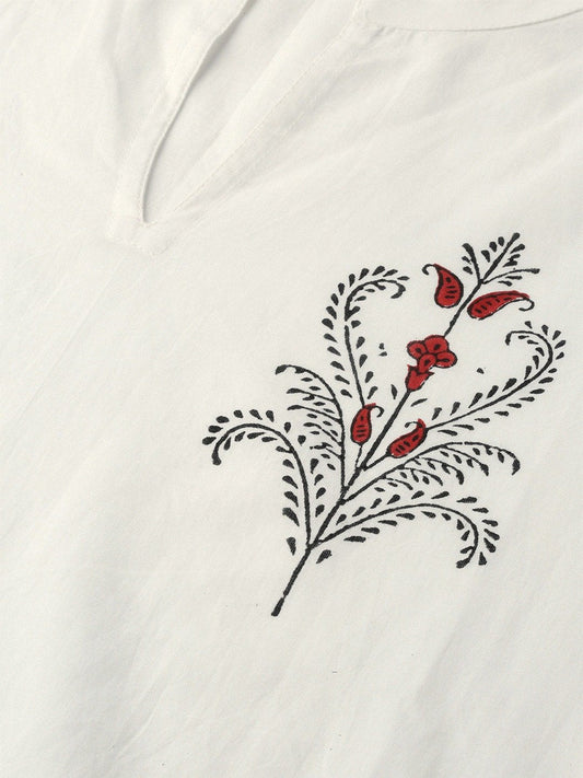 Women White Three-Quarter Sleeves Straight Kurta With Palazzo Set | LASVINI - Redefining Indian Fashion with Elegance