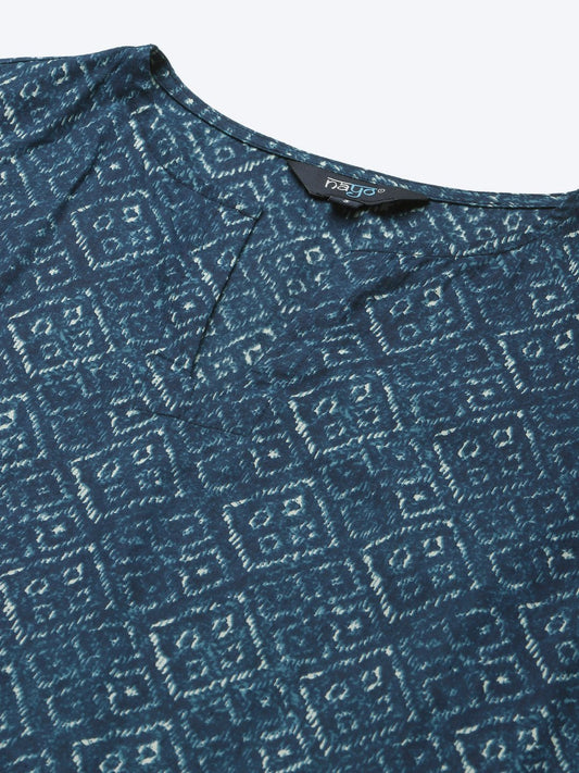 Womens Indigo Printed Night Suit | LASVINI - Redefining Indian Fashion with Elegance