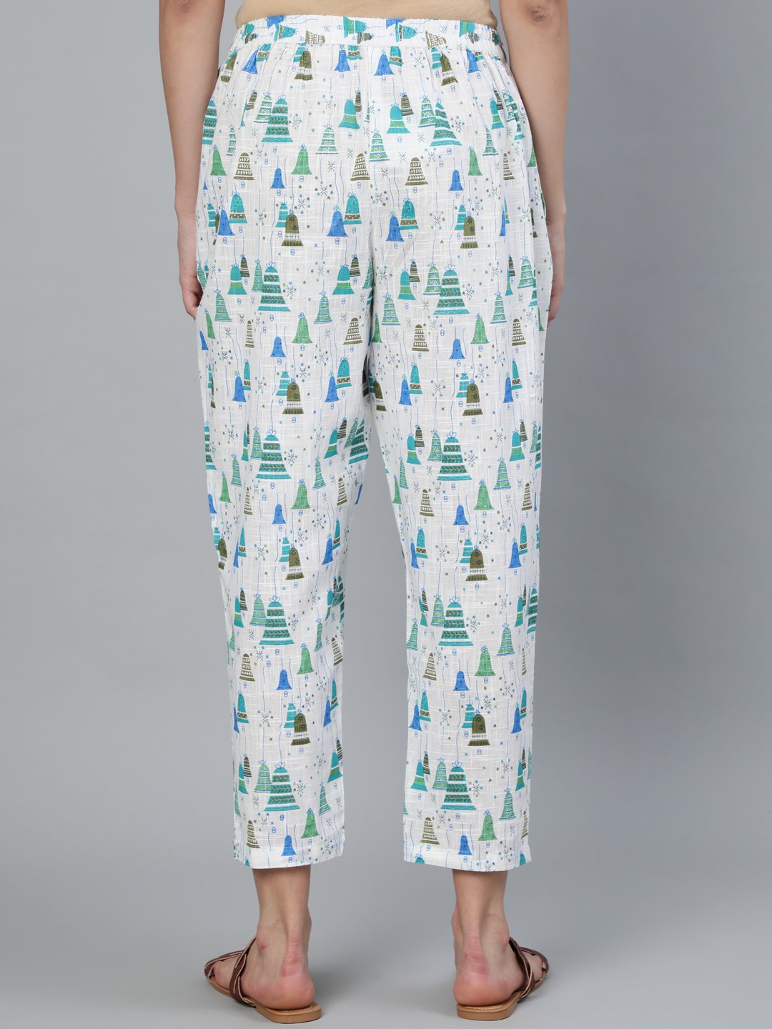 Women Off White Printed Trouser | LASVINI - Redefining Indian Fashion with Elegance
