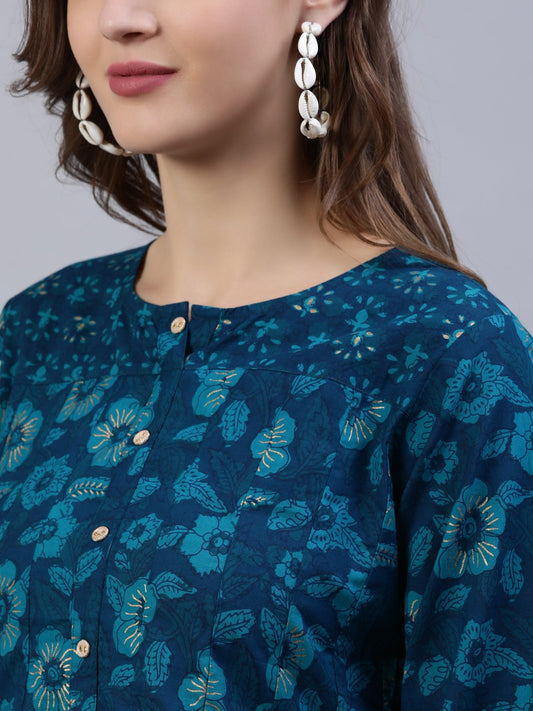 Women Green Box Pleated Tunic | LASVINI - Redefining Indian Fashion with Elegance