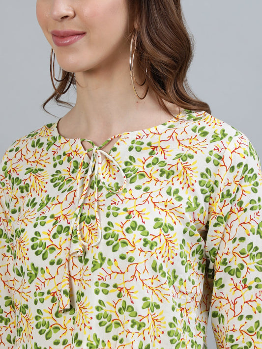 Women Yellow Floral Printed Night Suit | LASVINI - Redefining Indian Fashion with Elegance