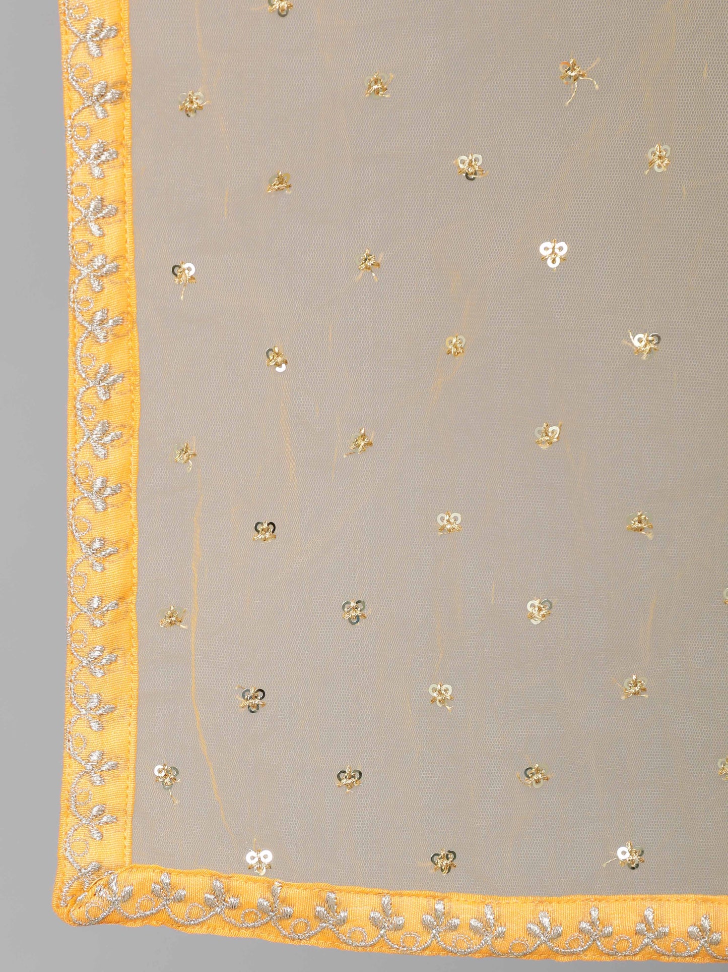 Women Yellow Chanderi Embroidered Straight Kurta Set With Palazo & Sequence Dupatta | LASVINI - Redefining Indian Fashion with Elegance