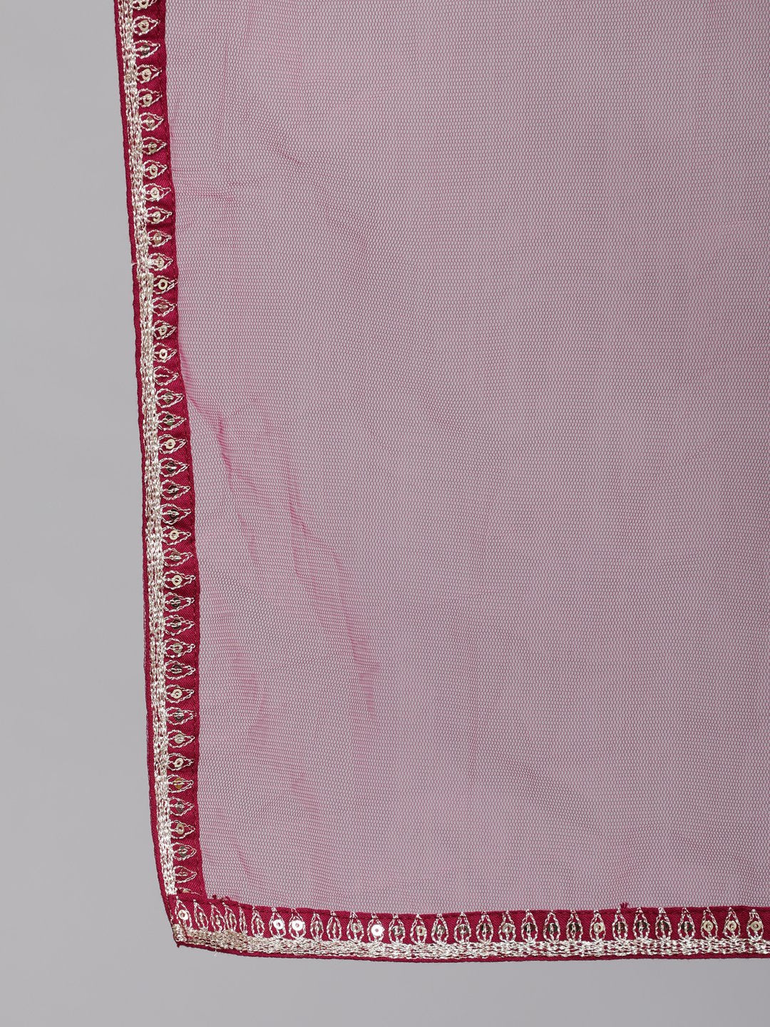 Women Wine Sequinned Embroidered Straight Kurta With Plazo & Dupatta | LASVINI - Redefining Indian Fashion with Elegance