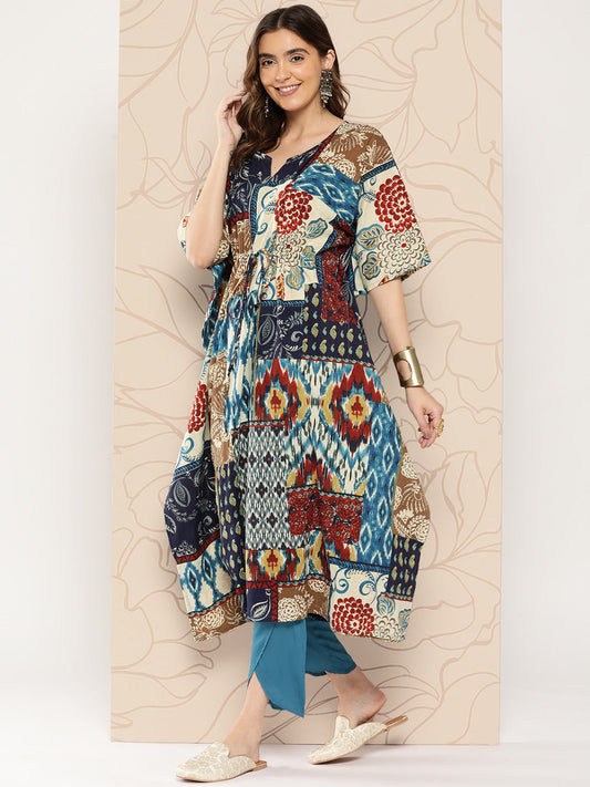 Women Multi Ethnic Printed Kaftan | LASVINI - Redefining Indian Fashion with Elegance